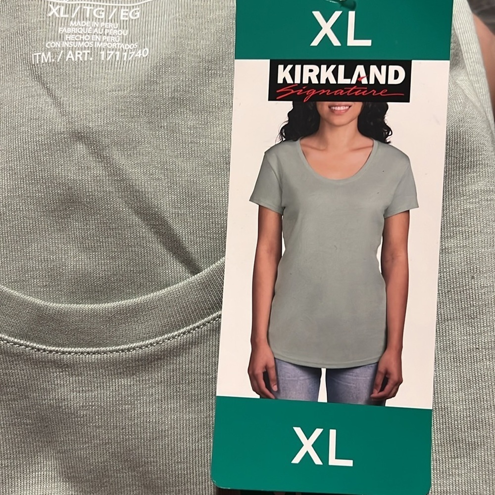 NWT Kirkland Signature Pima Cotton Tee Green - Picture 6 of 6